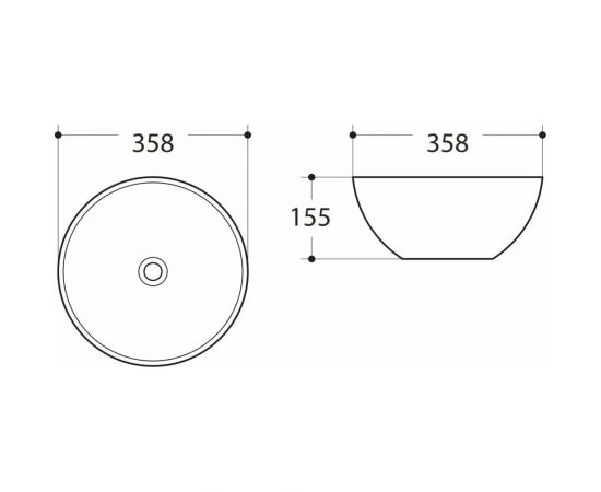 Керамическая накладная раковина Art&Max белая, 358x358x155 мм AM-107 – изображение 2