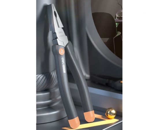 Комбинированные плоскогубцы DELI home series gray ht2007c 180мм эксклюзивный дизайн, рукоятка софттач пластик, подарочная упаковка 112892 – изображение 3