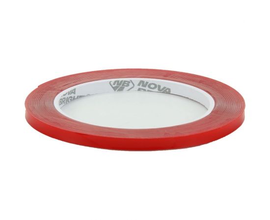 Двухсторонняя клейкая лента Nova Bright fusion красный + прозрачный (акриловая основа), 6 мм х 5 м 46666 – изображение 3