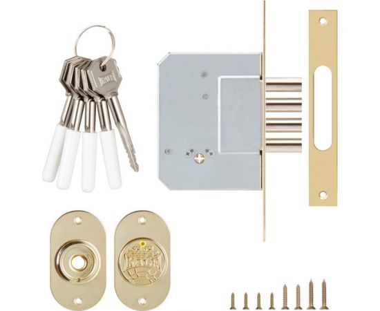 Врезной крестообразный замок KALE KILIT 189/4MF (52 мм) латунь, 5 ключей 1088 – изображение 3