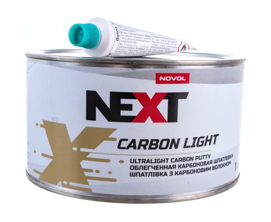 Шпатлевка NOVOL CARBON LIGHT с карбоном и стекловолокном, облегченная, банка 1 л, с отвердителем 90952 – изображение 3