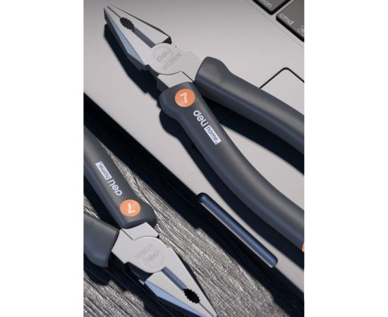 Комбинированные плоскогубцы DELI home series gray ht2007c 180мм эксклюзивный дизайн, рукоятка софттач пластик, подарочная упаковка 112892 – изображение 5