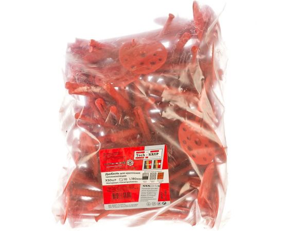 Дюбель для теплоизоляции с пластиковым гвоздём 10х180, 50шт - пакет Tech-Krep 101713 – изображение 5