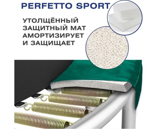 Батут с защитной cеткой Perfetto Sport PREMIUM MOVING 10"", диаметр 3 м, зеленый СГ000005557 – изображение 6