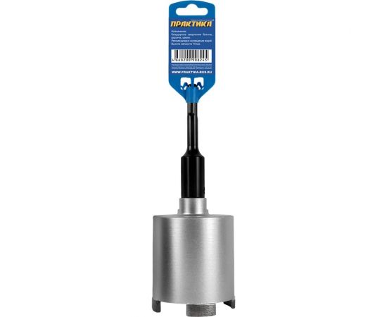 Коронка алмазная Профи по бетону 72 мм, SDS-plus, безударная, 4 сегмента высотой 10 мм ПРАКТИКА 908-245 – изображение 7
