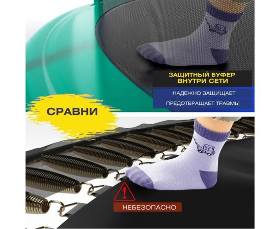 Батут с защитной cеткой Perfetto Sport PREMIUM MOVING 10"", диаметр 3 м, зеленый СГ000005557 – изображение 10
