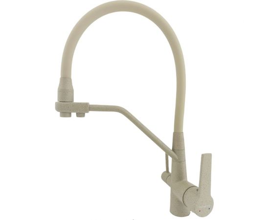 Смеситель для кухни Rainsberg с гибким силиконовым изливом, бежевый, латунь R603CK-302 