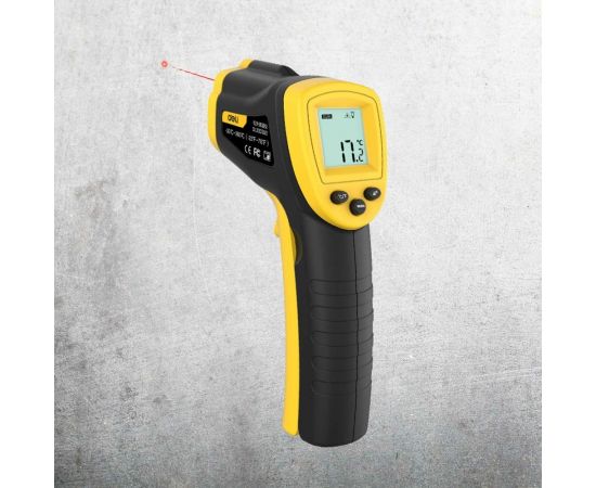Инфракрасный термометр DELI dl333380 диапазон измерения -30С до 380°C или -22-716?, LCD дисплей, отклик 0.5с 102968 