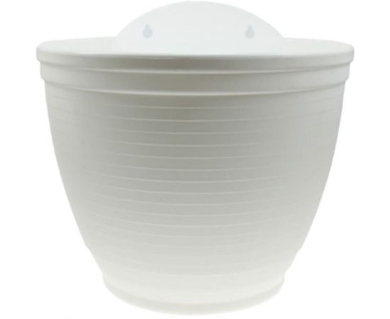 Настенное кашпо ФлораПласт Ассоль белое, 17х14.5 см, 2 л 000899 