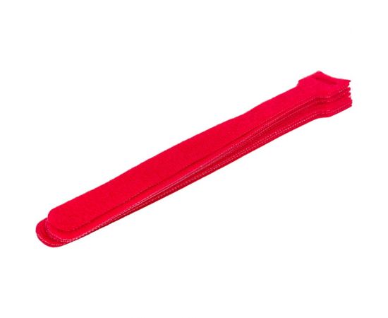 Стяжка-липучка NIKOMAX с мягкой пряжкой, 210x16 мм, красная, 10 шт. NMC-CTV210-16-SB-RD-10 