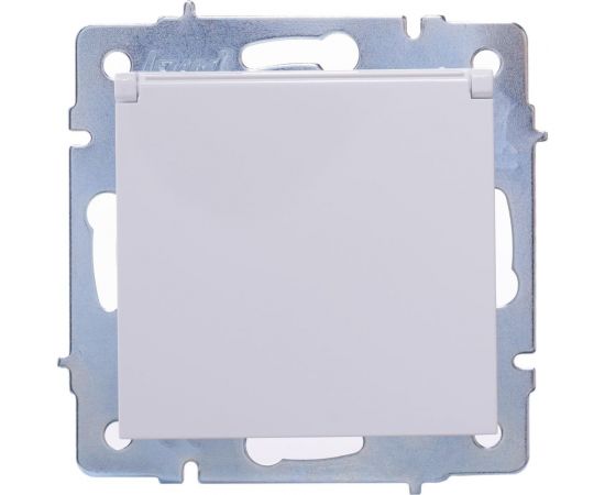 Розетка Lezard VESNA с заземлением, с крышкой, ПБТ, белая 742-0288-123B 