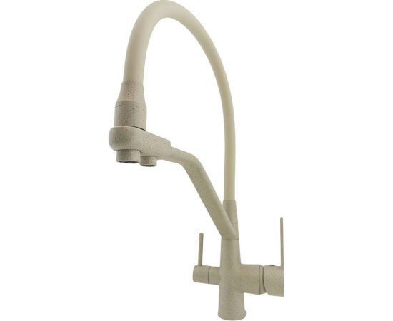 Смеситель для кухни Rainsberg с гибким силиконовым изливом, бежевый, латунь R603CK-302 – изображение 2