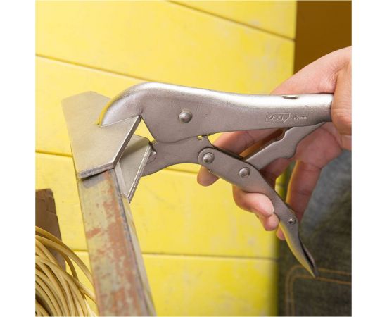 Зажимные клещи DELI dl20016 с плоскими губками с фиксатором 250мм, регулировочный винт, углеродистая сталь 112761 – изображение 2