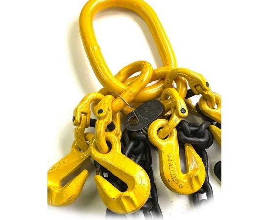 Цепной четырехветвевой строп ТРАСТ 4СЦ 11,5 т, 5000 мм, с увеличенным звеном для автокрана (укоротители) 8 класс 4687203238650 – изображение 2