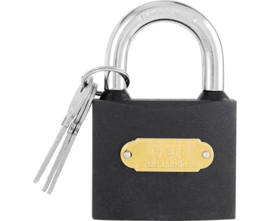 Навесной замок DELI 50 мм dl508903 (автомат, личинка латунь, 3 ключа, защита от влаги) 119312 – изображение 2