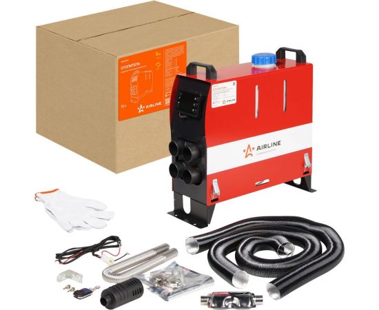 Воздушный автономный переносной отопитель Airline 12 В, 5000 Вт, дизель, металл. корпус (узкий) AEAZ006 – изображение 2