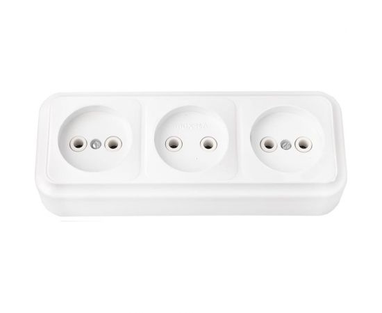 Розетка Bylectrica, 3-местная ОУ, серия ПРАЛЕСКА, белый РА16-263 – изображение 2
