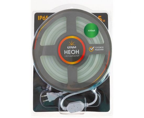 Гибкий неон URM 2835-120led, IP65, green, 220V, 10W, 425LM, 5м С26027 – изображение 2