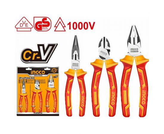 Набор диэлектрического шарнирно-губцевого инструмента INGCO INDUSTRIAL 3 пред. HIKPS28318 – изображение 2