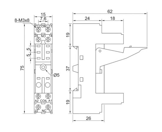 Монтажная колодка KIPPRIBOR PYF-022BE/2 12A при 300V AC, артикул 00000078975 – изображение 2