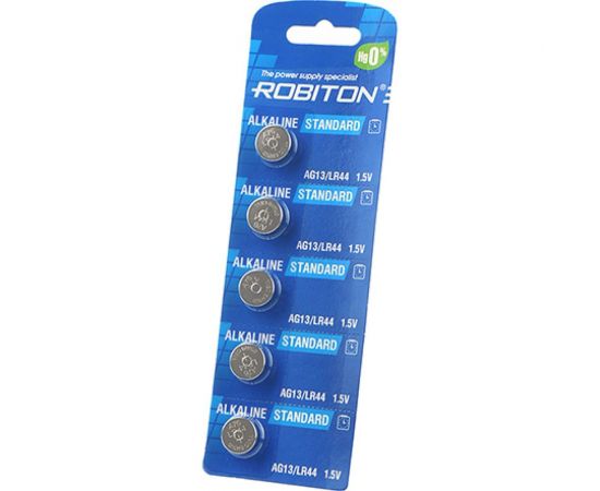 Элемент питания Robiton STANDARD R-AG13-0-BL5 (0 Hg) AG13 LR44 357 A76 МЦ-1154 BL5 16948 – изображение 3