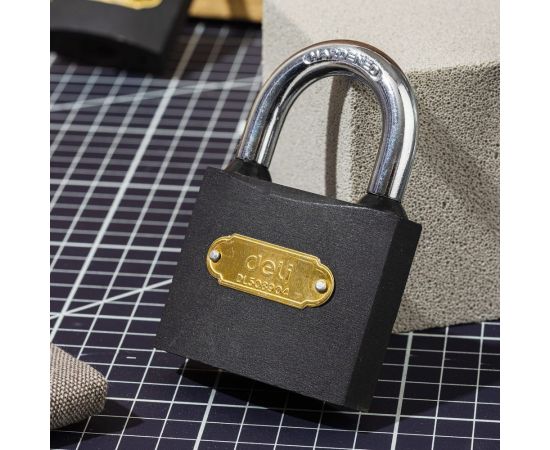 Навесной замок DELI 63 мм dl508904 (автомат, личинка латунь, 3 ключа, защита от влаги) 119317 – изображение 3