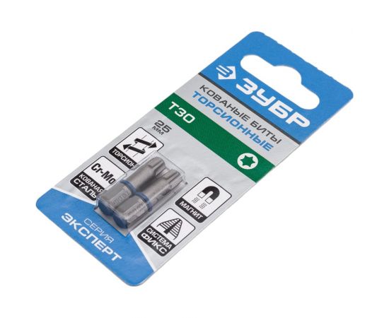Биты ""ЭКСПЕРТ"" 2 шт. (25 мм; T30) Зубр 26015-30-25-2 – изображение 3