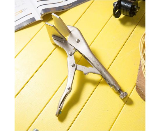 Зажимные клещи DELI dl20016 с плоскими губками с фиксатором 250мм, регулировочный винт, углеродистая сталь 112761 – изображение 3