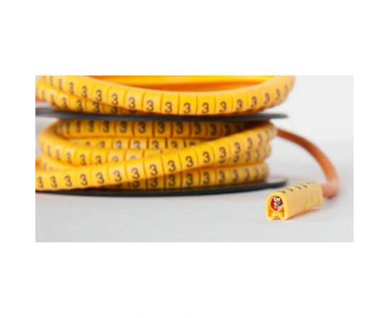 Кабельный маркер NIKOMAX, буква D, желтый, 500шт NMC-CMR-D-YL-500 – изображение 3