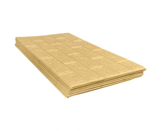 Мягкая самоклеящаяся 3D панель LAKO Кирпич (бежевый; 70x600 см) LKD-01-04-106 – изображение 3