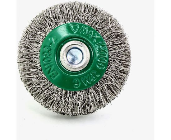Щетка дисковая для дрели 50x12х6 мм, проволока гофрир. нержавеющая сталь 0.3 мм SIT 0968 – изображение 3