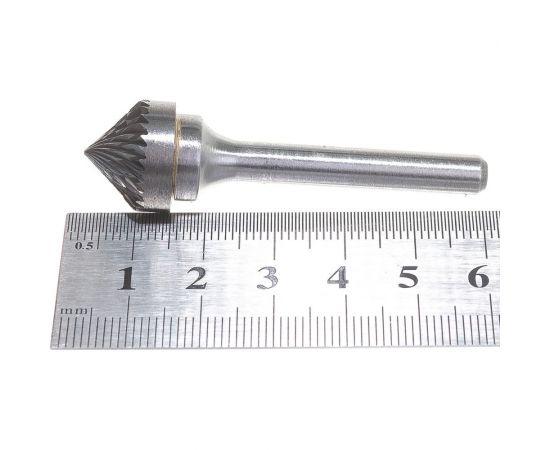 Борфреза твердосплавная зенкер 90 град. с двойной насечкой (16х8 мм; хвостовик 6 мм) ПНЕВМО-ТРЕЙД K1608-M06 – изображение 4
