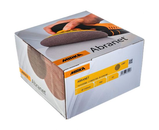Круг шлифовальный на сетчатой основе ABRANET (50 шт; 150 мм; Р80) MIRKA 5424105080 – изображение 4