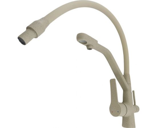 Смеситель для кухни Rainsberg с гибким силиконовым изливом, бежевый, латунь R603CK-302 – изображение 4