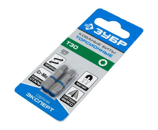 Биты ""ЭКСПЕРТ"" 2 шт. (25 мм; T30) Зубр 26015-30-25-2 – изображение 7