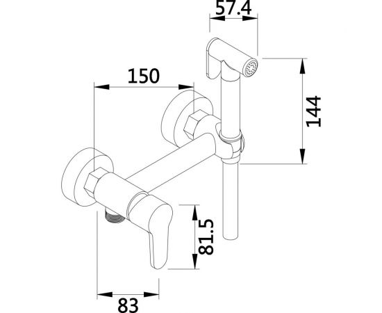 Смеситель для биде с гигиеническим душем MYNAH хром, латунь M6127 – изображение 8