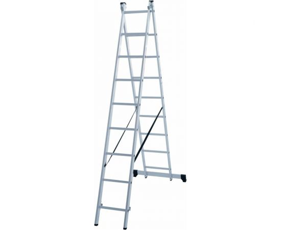 Алюминиевая двухсекционная лестница WORKY 2x7, высота 2.02/3.16 м, 7/14 ступеней ARD255926 