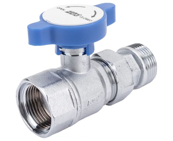 Шаровой кран FARс американкой, хром, 1"", синяя ручка FS 3052 1B 