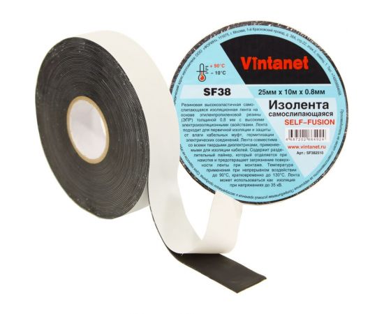 Самослипающаяся изолента Vintanet SF38, 25мм х 10 м х 0,8 мм SF382510 