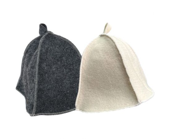 Набор Бацькина баня шапка для бани, серая 1 шт. и белая 1 шт. 1040-2-набор-ВИ 