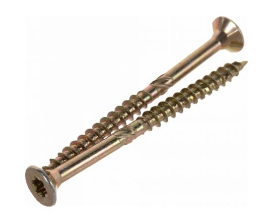 Конструкционный шуруп для дерева ЕВРОПАРТНЕР с фрезой, потайной, ж/п, Torx 30, 6,0x100 + бита, 35 шт. B3 0053 