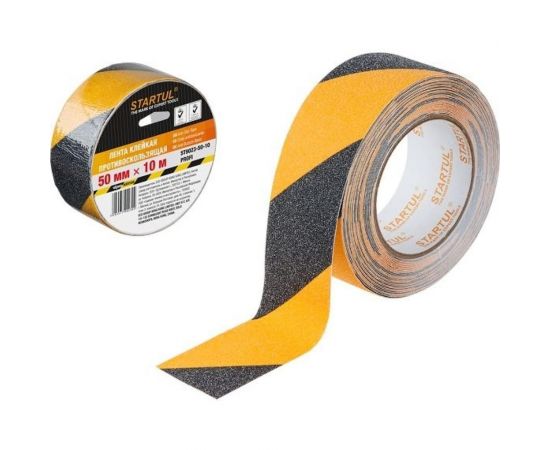 Клейкая противоскользящая лента STARTUL Profi 50 мм, 10 м, чернo-желтая ST9023-50-10 