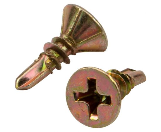 Оконный саморез KRANZ сверло 3,9x13, желтый цинк, 500 шт. KR-01-3722-001 