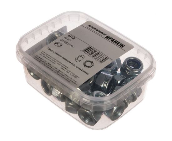 Гайка ш\г самостоп. с нейл. кольцом Качественный КРЕПЕЖ DIN 985 М12 40 шт 0300937 КЧ 