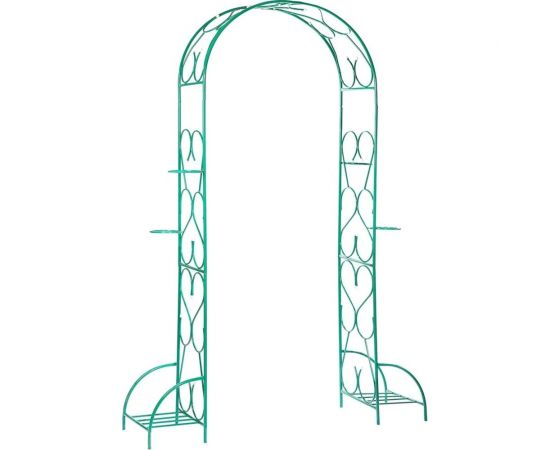 Большая разборная арка ООО Ярмарка-Тверь Тюльпан с чашами для горшков, зеленая, труба диам. 16 и 10 мм Т1036 