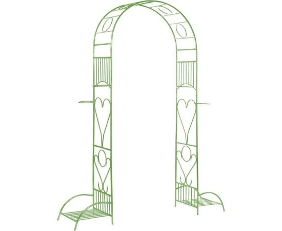 Большая разборная арка ООО Ярмарка-Тверь Лето с чашами для горшков, зеленая, труба диам. 16 и 10 мм Т1013 