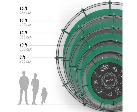 Батут UNIXline SUPREME GAME 12 ft green TRUSUG12GR – изображение 12