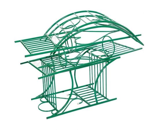 Большая разборная арка ООО Ярмарка-Тверь Лето с чашами для горшков, зеленая, труба диам. 16 и 10 мм Т1013 – изображение 2