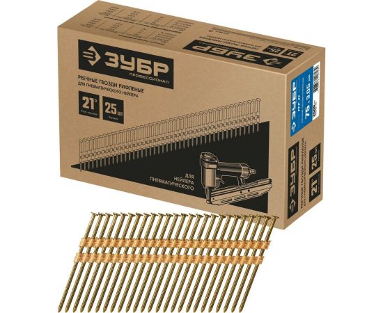 Реечные гвозди ЗУБР РГР-21 75 мм, рифленые, 2500 шт. 305392-75 – изображение 2