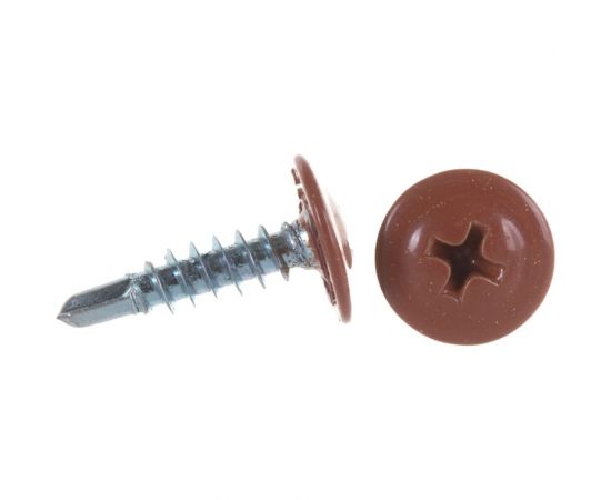 Прессшайба Качественный КРЕПЕЖ 4.2х16 мм, коричневая медь RAL 8004, сверло, 250 шт 0300223 КЧ – изображение 2